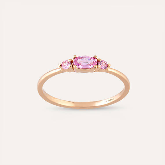 0.35 CT Pink Sapphire Rose Gold Ring - 2