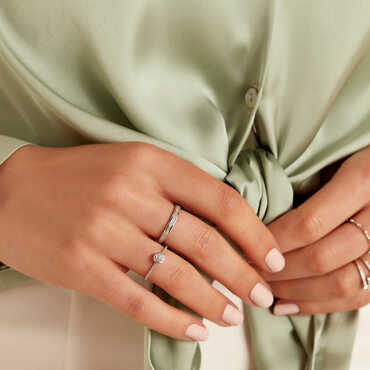 Sienna 0.36 CT Baguette Cut Diamond White Gold Half Eternity Ring - Nev Jewellery (1)