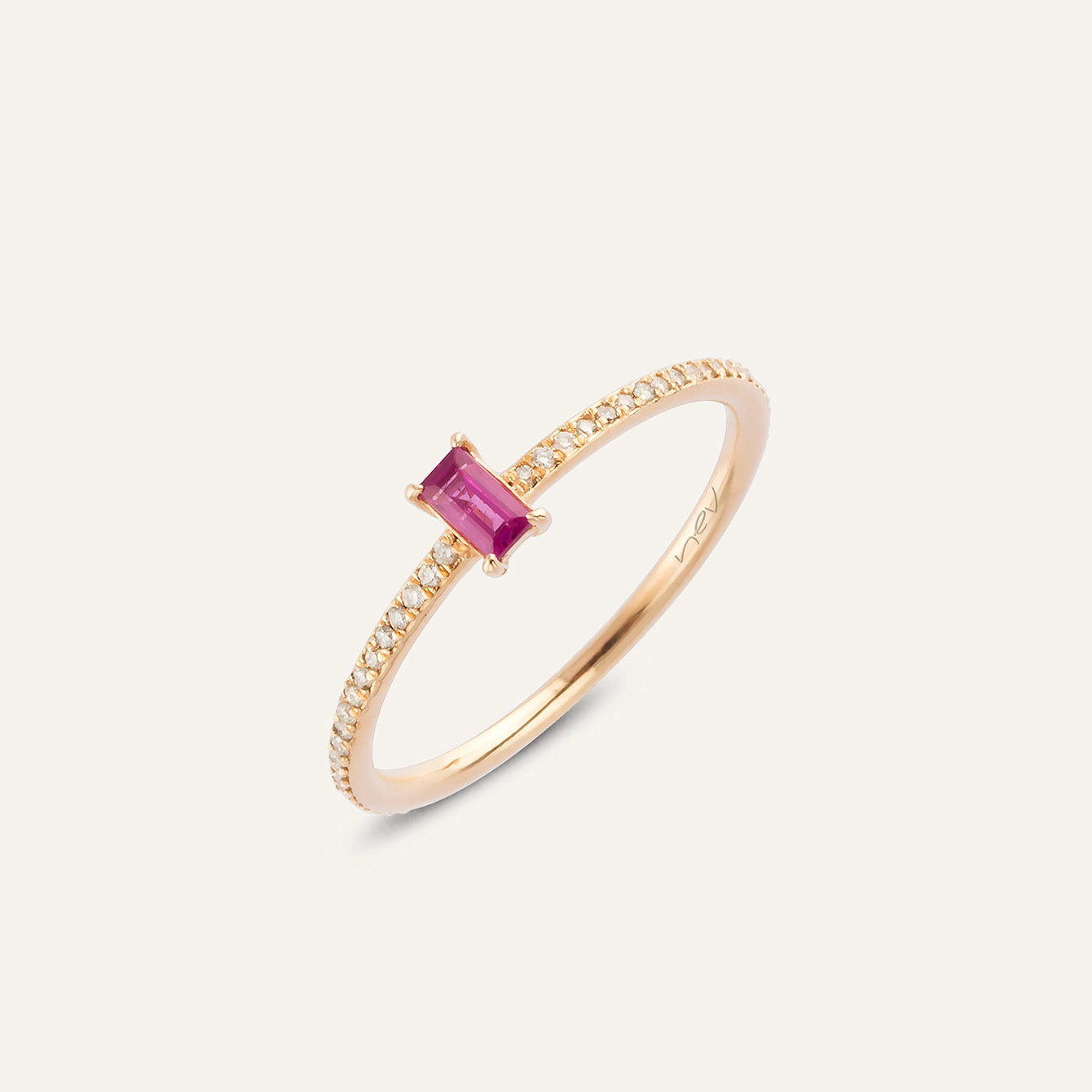 0.36 CT Ruby and Diamond Rose Gold Eternity Ring - 3