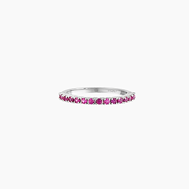 0.36 CT Yakut Taşlı Yarımtur Beyaz Altın Yüzük - Nev Jewellery (1)