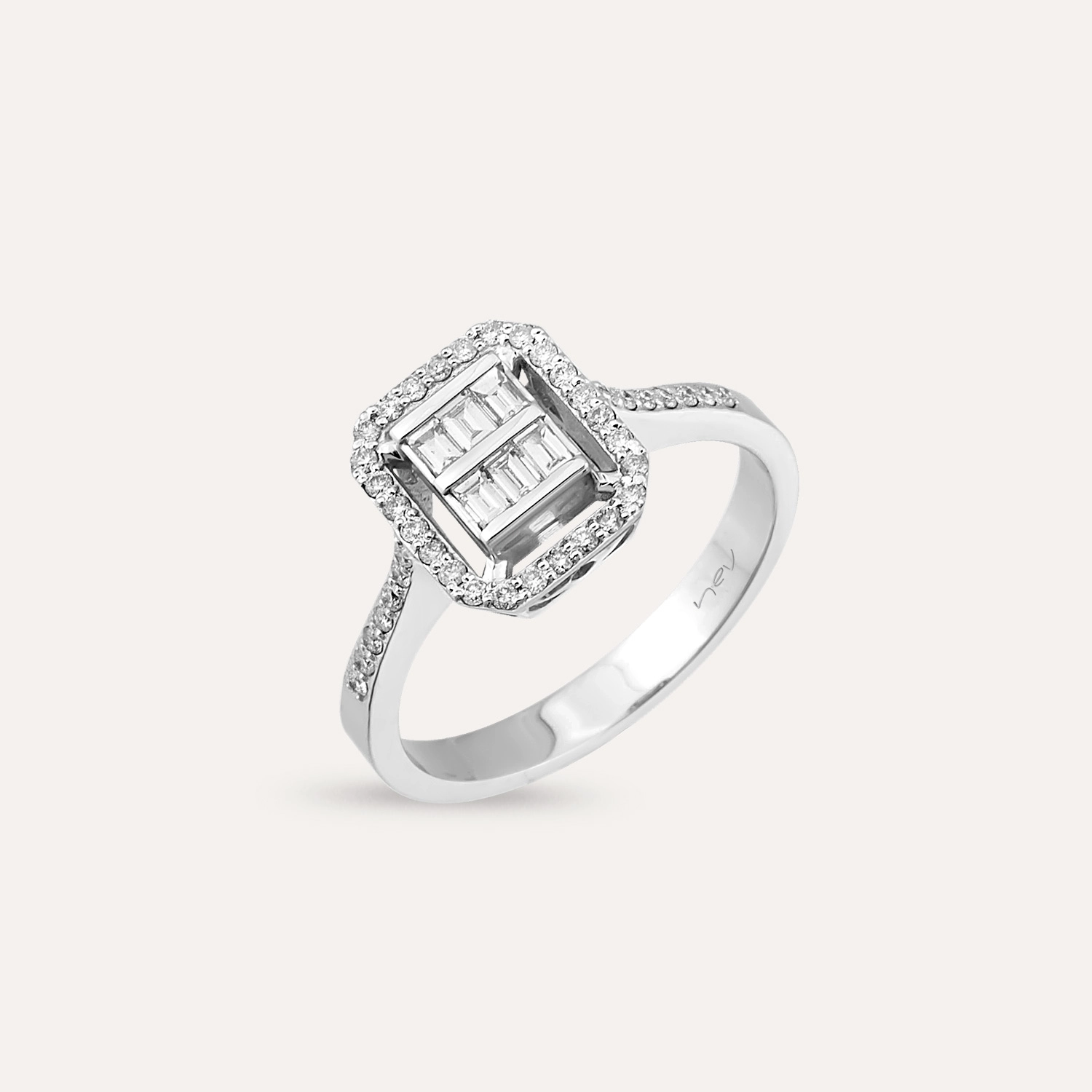 0.38 CT Baguette Cut Diamond White Gold - 1