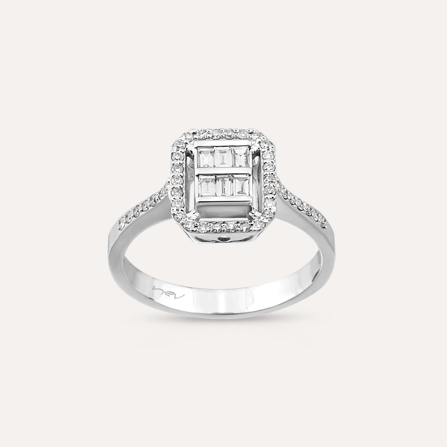 0.38 CT Baguette Cut Diamond White Gold - 3