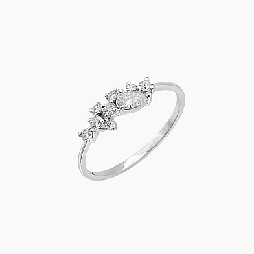 0.38 CT Damla Kesim Pırlanta Taşlı Beyaz Altın Yüzük - Nev Jewellery (1)