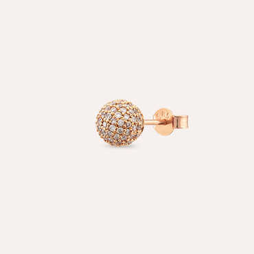 0.38 CT Diamond Rose Gold Sphere Single Earring - Nev Jewellery