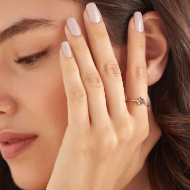 0.38 CT Multicolor Sapphire and Ruby Rose Gold Ring - Nev Jewellery (1)