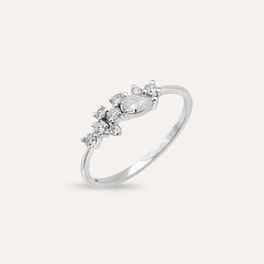 0.38 CT Pear Cut Diamond White Gold Ring - Nev Jewellery (1)
