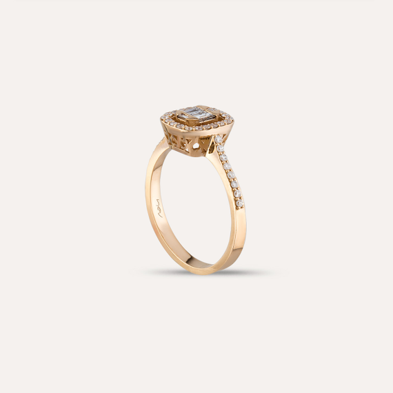 0.39 CT Baguette Cut Diamond Rose Gold Ring - 5