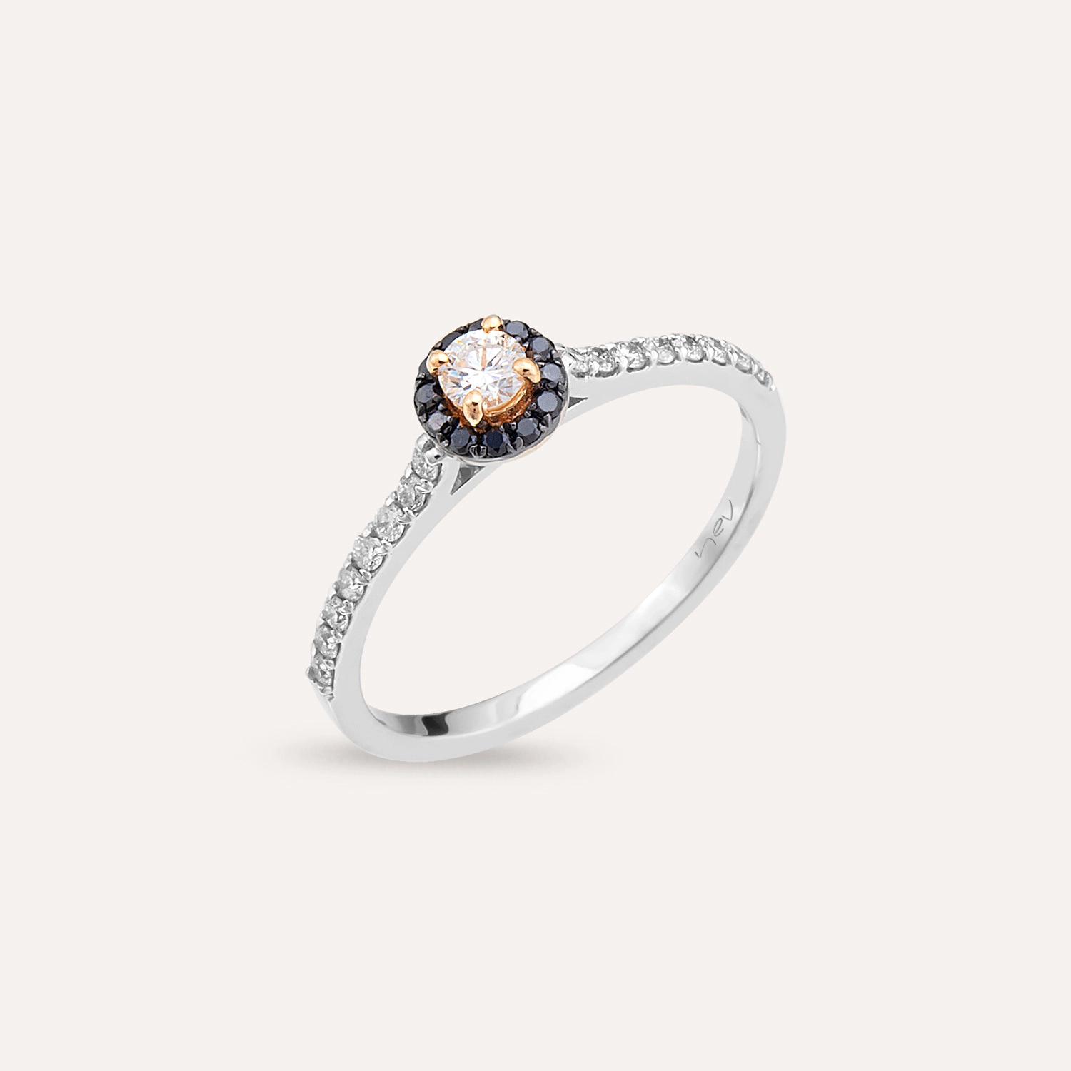 0.39 CT Black Diamond White Gold Ring - 2