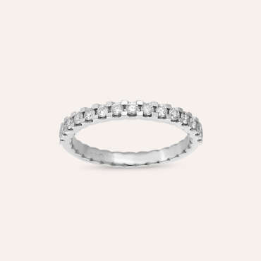 0.39 CT Diamond White Gold Half Eternity Ring - Nev Jewellery