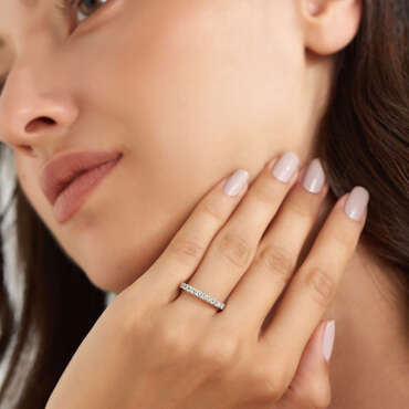 0.39 CT Diamond White Gold Half Eternity Ring - Nev Jewellery (1)