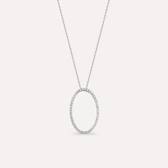 0.39 CT Diamond White Gold Necklace - 1