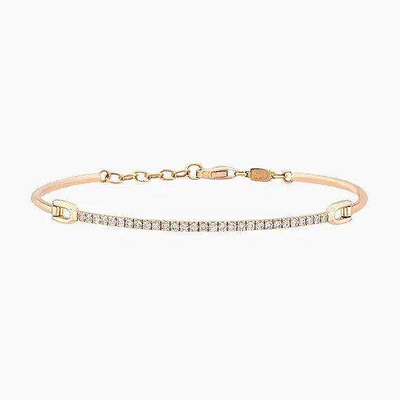 0.39 CT Pırlanta Taşlı Rose Altın Bileklik - 1