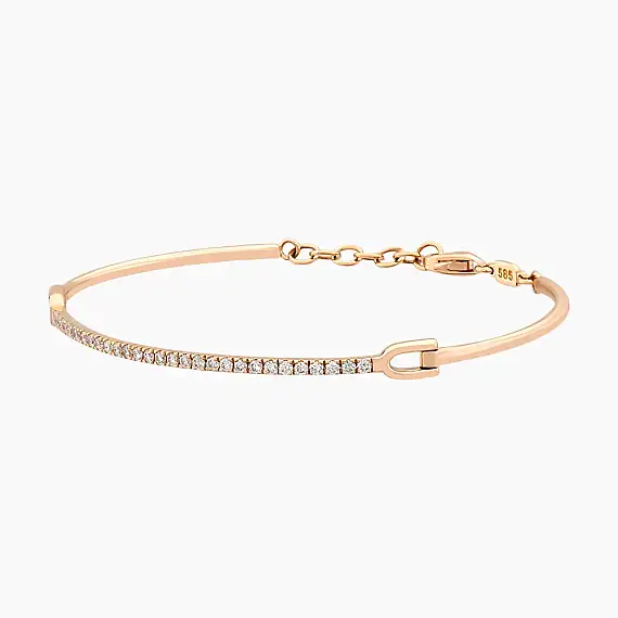 0.39 CT Pırlanta Taşlı Rose Altın Bileklik - 2