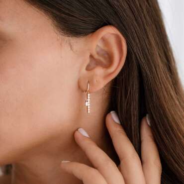 0.40 CT Pırlanta Taşlı Sallantılı Küpe - Nev Jewellery