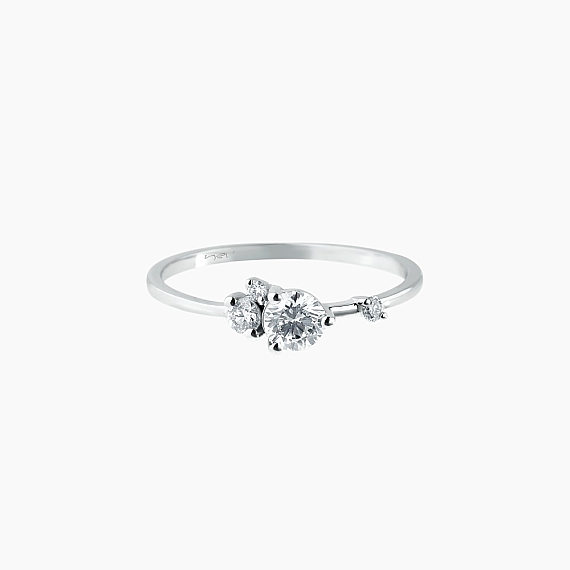 0.41 CT Pırlanta Taşlı Beyaz Altın Yüzük - 4