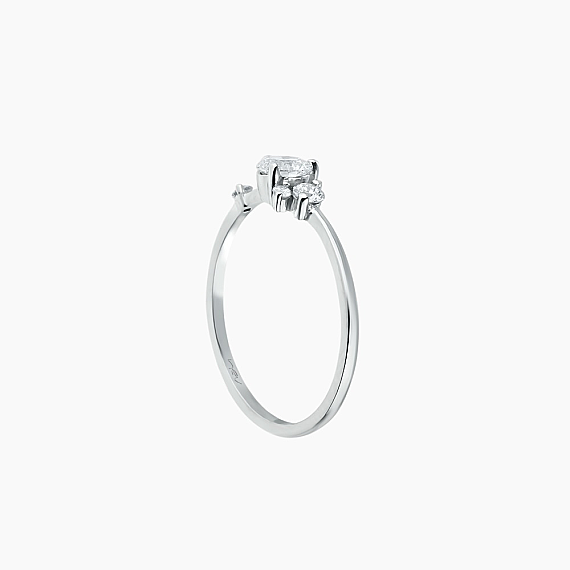 0.41 CT Pırlanta Taşlı Beyaz Altın Yüzük - 5