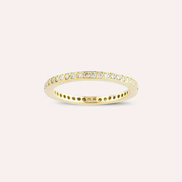 0.41 CT Pırlanta Taşlı Sarı Altın Tamtur Yüzük - Nev Jewellery