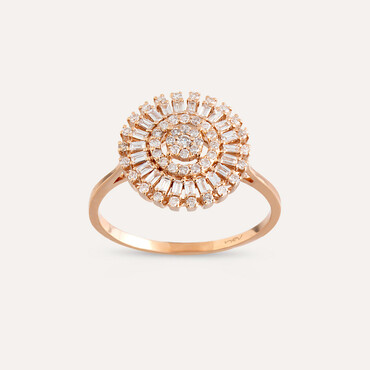 0.45 CT Baguette Cut Diamond Rose Gold Ring - Nev Jewellery