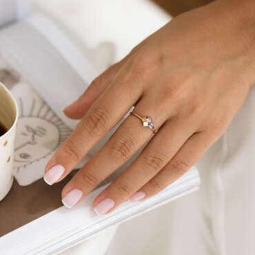 0.60 CT Multicolor Safir ve Pırlanta Taşlı Sarı Altın Yüzük - Nev Jewellery (1)