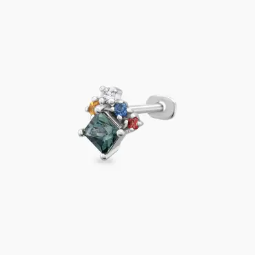 0.47 CT Multicolor Sapphire and Diamond White Gold Piercing - Nev Jewellery (1)