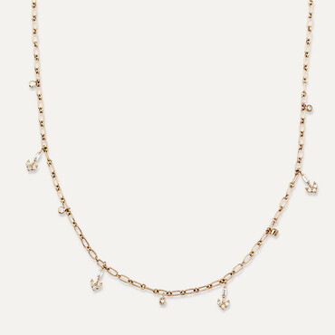 0.48 CT Baguette Cut Diamond Rose Gold Necklace - Nev Jewellery
