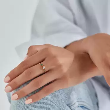 0.48 CT Zümrüt, Yakut ve Multicolor Safir Taşlı Sarı Altın Yüzük - Nev Jewellery (1)