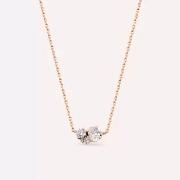 0.38 CT Diamond Rose Gold Necklace - Nev Jewellery (1)
