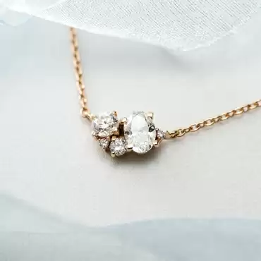 0.38 CT Pırlanta Taşlı Rose Altın Kolye - Nev Jewellery (1)