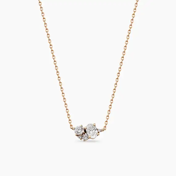 0.38 CT Pırlanta Taşlı Rose Altın Kolye - 2