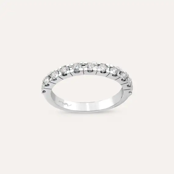 0.52 CT Diamond White Gold Half Eternity Ring - 1