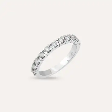 0.52 CT Diamond White Gold Half Eternity Ring - Nev Jewellery (1)