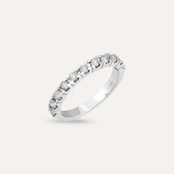 0.52 CT Diamond White Gold Half Eternity Ring - 2
