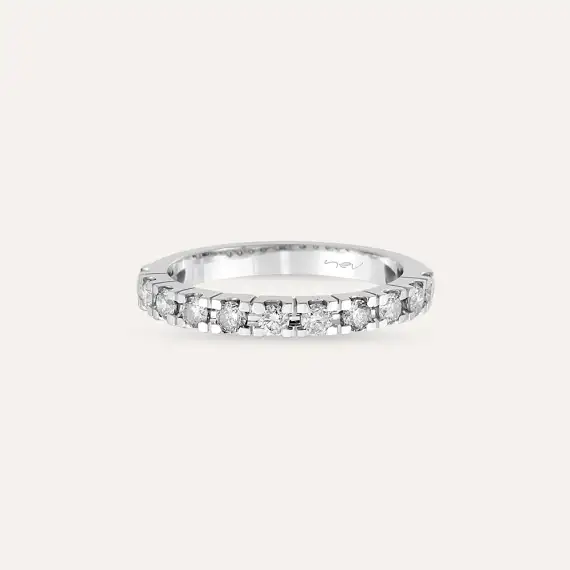 0.52 CT Diamond White Gold Half Eternity Ring - 3