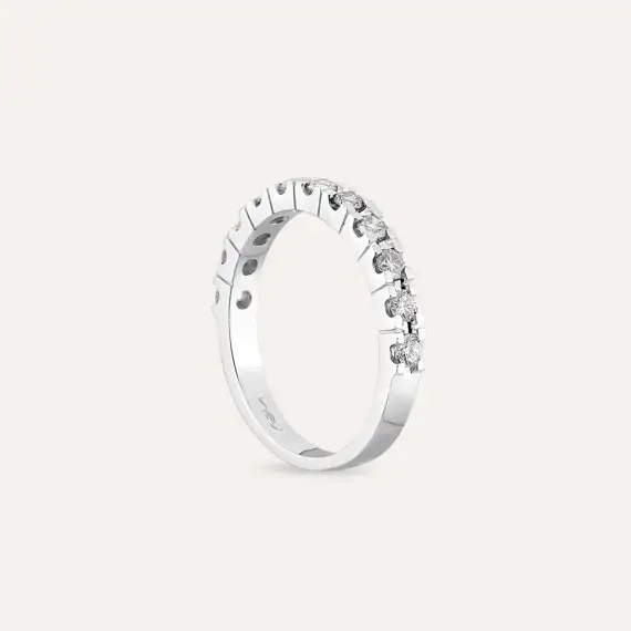 0.52 CT Diamond White Gold Half Eternity Ring - 4