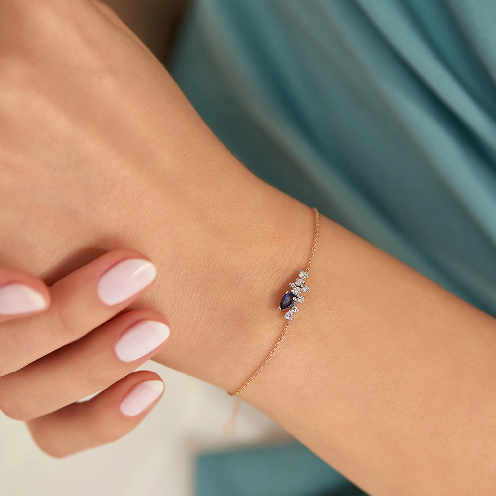 0.53 CT Sapphire and Diamond Rose Gold Bracelet - Nev Jewellery (1)