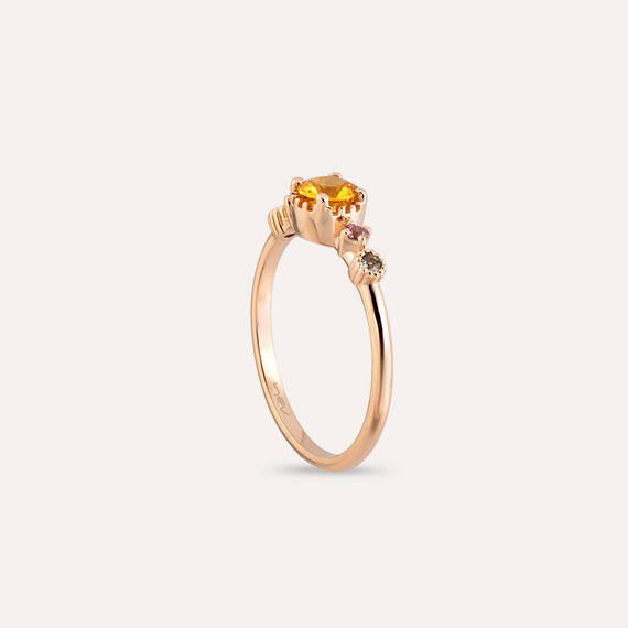 0.55 CT Multicolor Sapphire Rose Gold Ring - 4