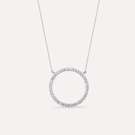 0.57 CT Diamond White Gold Necklace - 1