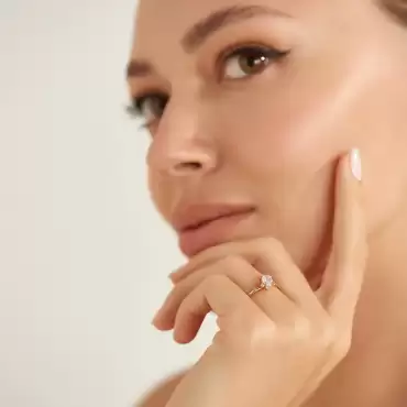 Chloe 0.57 CT Pırlanta Taşlı Rose Altın Yüzük - Nev Jewellery (1)