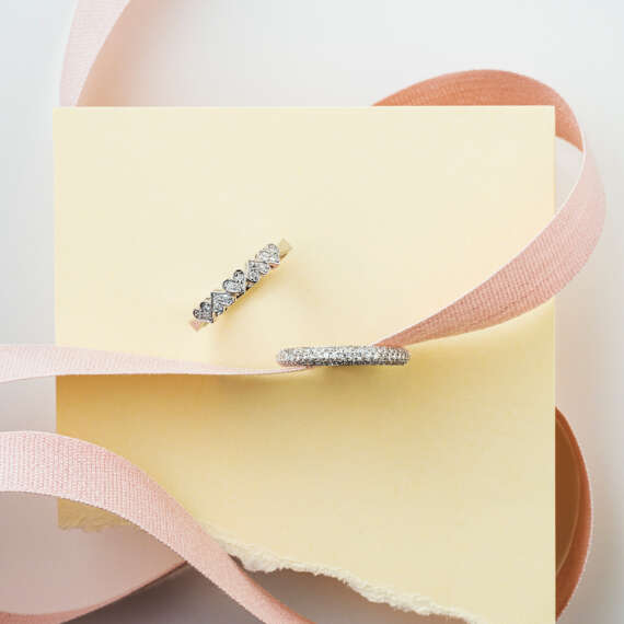 0.57 CT Diamond Half Eternity White Gold Ring - 7