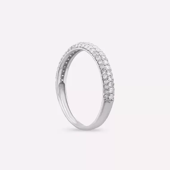 0.57 CT Diamond Half Eternity White Gold Ring - 6