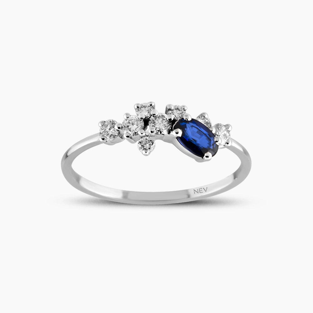 0.58 CT Sapphire and Diamond Ring - 1