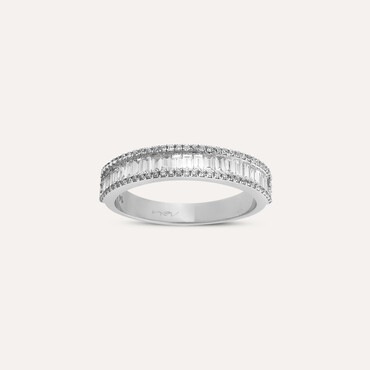 0.59 CT Baguette Cut Diamond Half Eternity Ring - Nev Jewellery