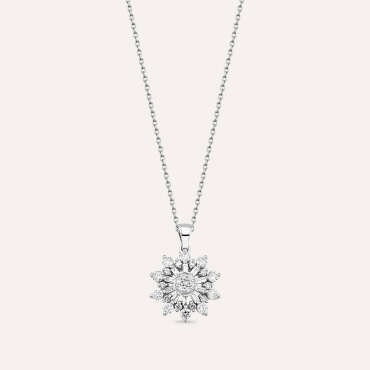 0.60 CT Baguette Cut Diamond White Gold Necklace - Nev Jewellery