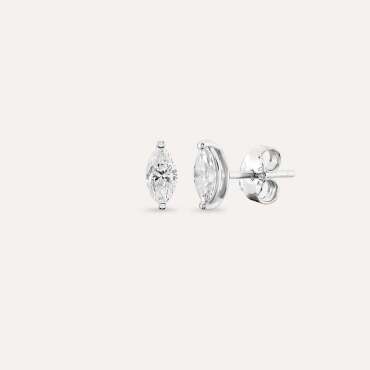 0.62 CT Marquise Cut Diamond White Gold Earring - Nev Jewellery