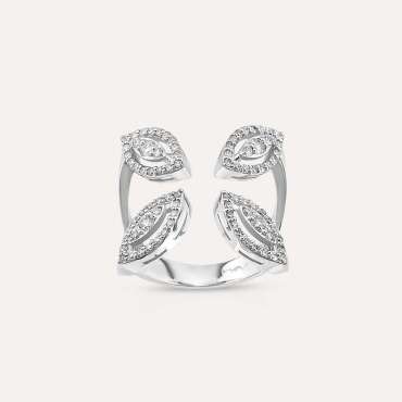 Merida 0.60 CT Pırlanta Taşlı Beyaz Altın Yüzük - Nev Jewellery