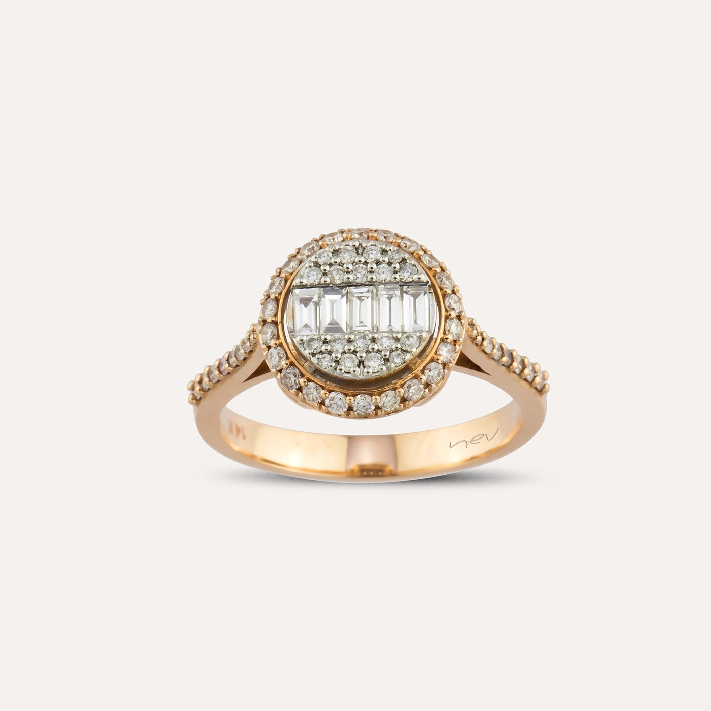 0.62 CT Baguette Cut Diamond Rose Gold Ring - 3