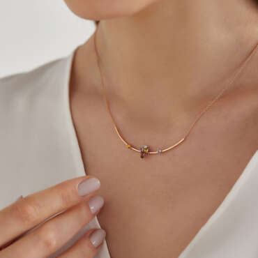 0.67 CT Multicolor Sapphire and Diamond Necklace - Nev Jewellery (1)