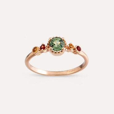0.65 CT Multicolor Sapphire Rose Gold Ring - Nev Jewellery (1)