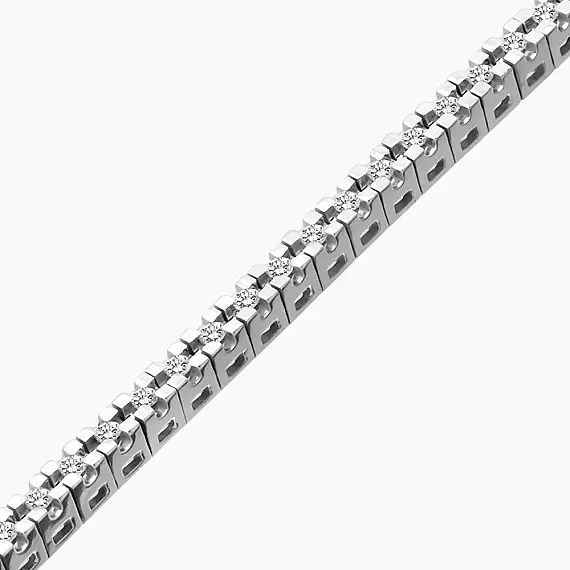 0.66 CT Pırlanta Taşlı Beyaz Altın Suyolu Bileklik - 3
