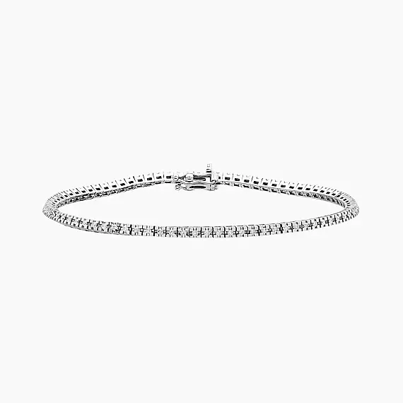 0.66 CT Pırlanta Taşlı Beyaz Altın Suyolu Bileklik - 2